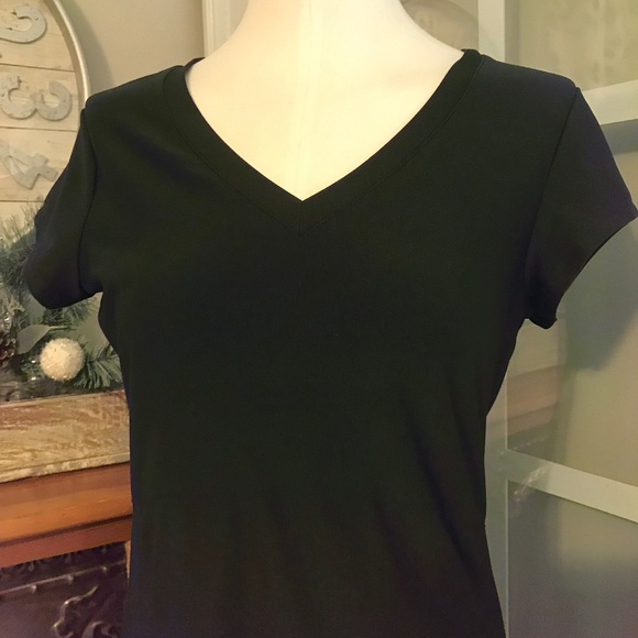 LL Bean Fitness performance black short sleeve dress - Picture 2 of 16